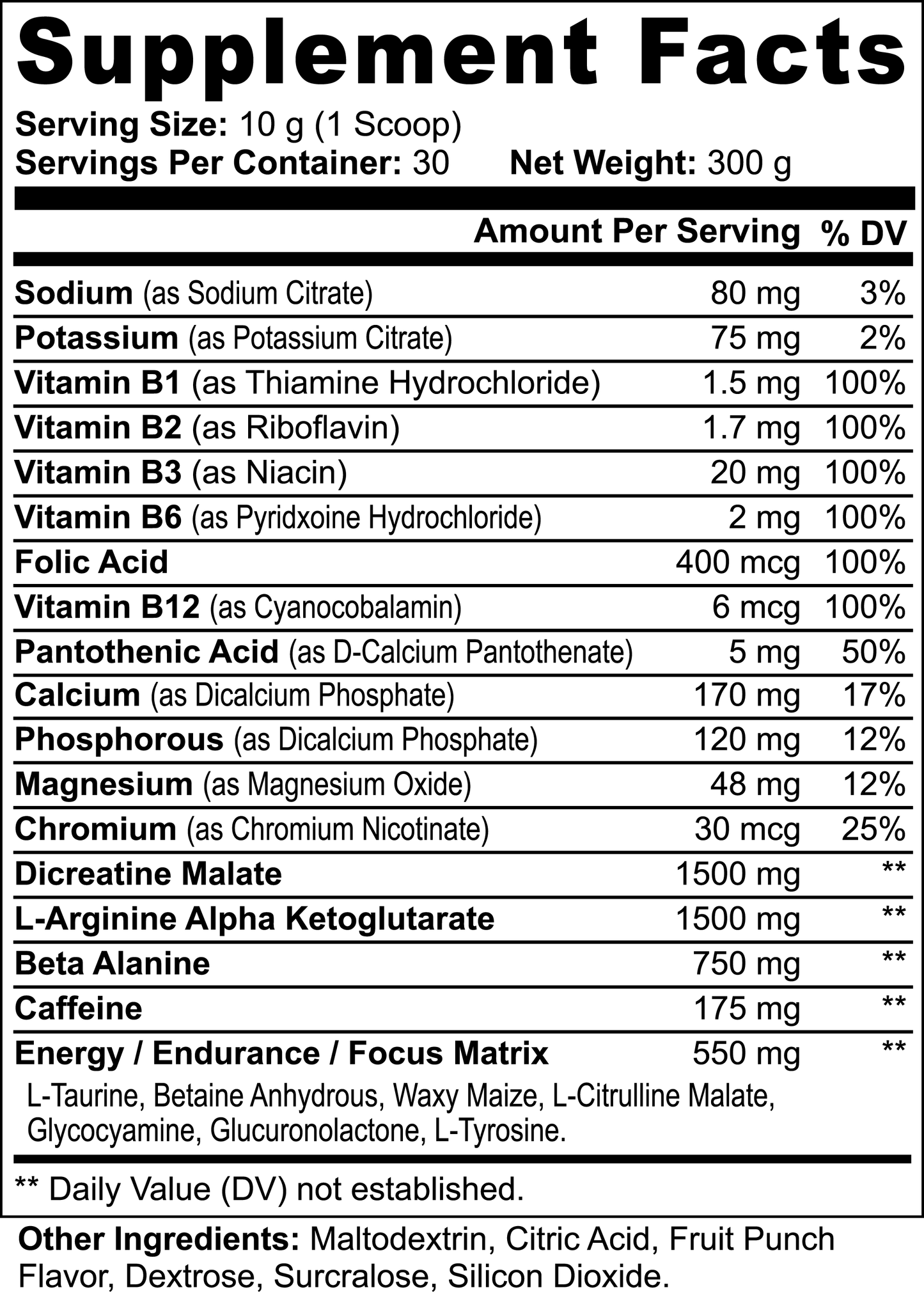 Prepare To HUNT Pre-Workout Powder (Fruit Punch)